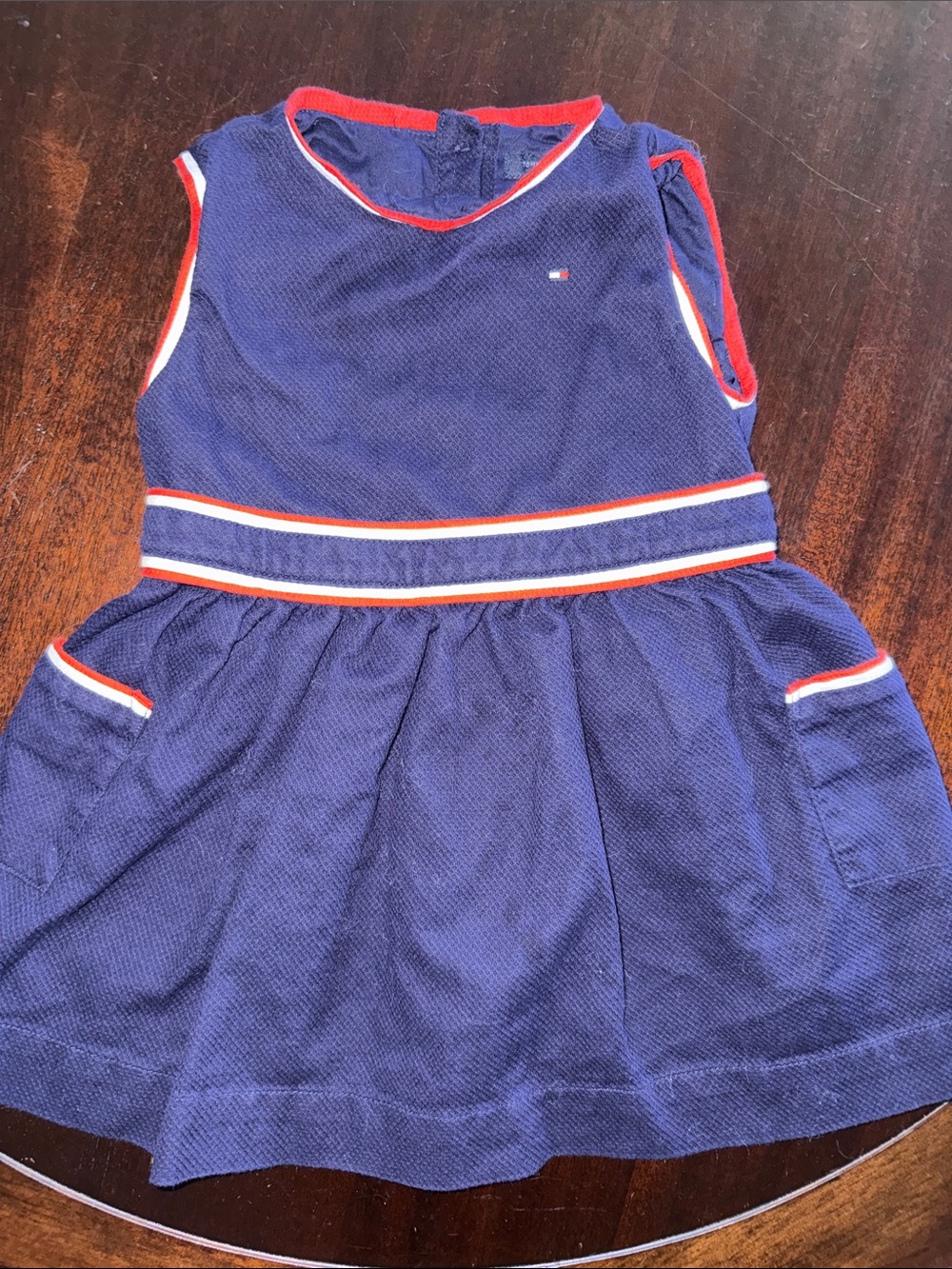 Tommy Hilfiger Navy Dress with Red and White Trim